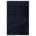 Jaipur Living - Jaipur Living Serra Hand-Knotted Solid Blue Area Rug, 8'x11' - The Paulo collection brings unbelievably plush accents to contemporary interiors. Hand knotted of wool and fine silk, the luxurious Serra area rug boasts ultra-dense pile and a deep, inviting blue colorway.