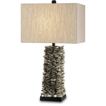 Villamare Table Lamp, Natural, Satin Black