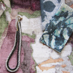 Madagascar Rug :: The Gypsy - pesto and The Dance - ocean fabric - Upholstery Fabric