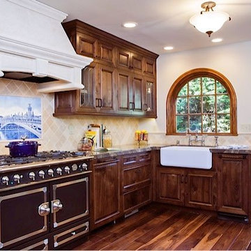 "Pont Alexandre III Arch Bridge" hand painted tiles backsplash tile mural