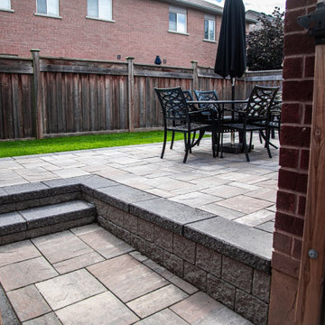 Driveway Extension, Walkway, and Back Patio with Interlocking Pavers