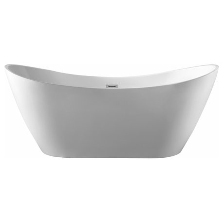 Vanity Art 71" Freestanding Acrylic Soaking Bathtub