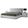 J&M Naples Glossy White Lacquer Finish Queen Size Bedroom Set