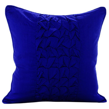Electric Blue Knots, Blue Art Silk 12"x12" Throw Pillow Cover