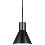 Sea Gull Lighting - Sea Gull Lighting 6141301EN3-848 Towner - One Light Mini-Pendant - The Towner lighting collection by Sea Gull LightinTowner One Light Min Satin Bronze Black G *UL Approved: YES Energy Star Qualified: n/a ADA Certified: YES  *Number of Lights: Lamp: 1-*Wattage:9.5w A19 Medium Base bulb(s) *Bulb Included:Yes *Bulb Type:A19 Medium Base *Finish Type:Satin Bronze