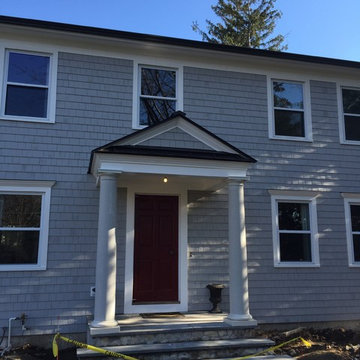 Wood siding, Azek, metal roof, portico