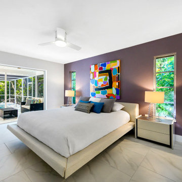 Mid-Century Modern Bedroom Staging — Siesta Key, Sarasota