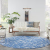 Nourison Whimsicle 8' x Round Blue Farmhouse Indoor Area Rug