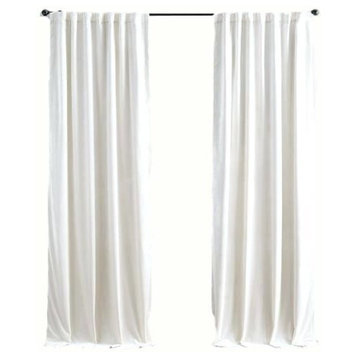 Luxury Velvet Curtain Panels, White, Set of 2, Pinch Pleats 50"x84"