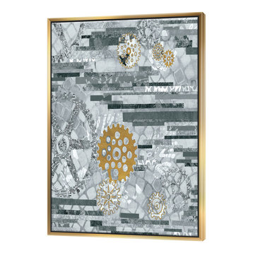 Designart Modern Gold Timetable I Glam Print Canvas Art, Gold, 36x46
