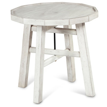 Paisley End Table - Alabaster Finish