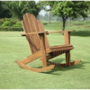 Linon Adirondack Sturdy Solid Acacia Wood Outdoor Rocker in Acorn Brown Stain