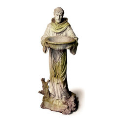 Garden FS8702 Saint Francis with Bowl Statue - Garden Statues And Yard Art