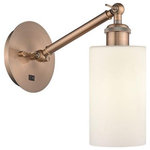 Innovations Lighting - Innovations Lighting 317-1W-AC-G801 Clymer, 1 Light Wall In Art Nouveau - The Clymer 1 Light Sconce is part of the BallstonClymer 1 Light Wall  Antique CopperUL: Suitable for damp locations Energy Star Qualified: n/a ADA Certified: n/a  *Number of Lights: 1-*Wattage:100w Incandescent bulb(s) *Bulb Included:No *Bulb Type:Incandescent *Finish Type:Antique Copper