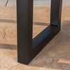 GDF Studio Ishtar Outdoor Faux Live Edge Teak Lightweight Concrete Dining Table