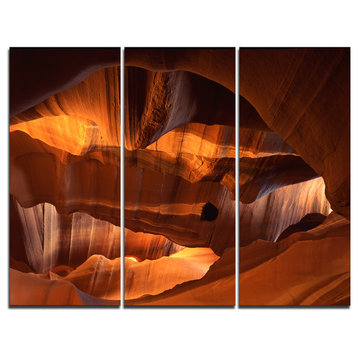"Red Limestone Caves" Photo Canvas Art Print, 3 Panels, 36"x28"