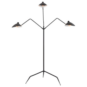 Risley 81.5'' High 3-Light Floor Lamp Matte Black Includes LED Bulb