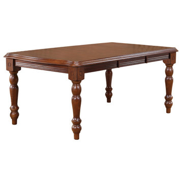 Andrews 72" Rectangular Extendable Dining Table, Chestnut Brown, Seats 8