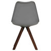 Cortesi Home Troy Walnut/Gray Plastic Dining Chairs, Set of 4