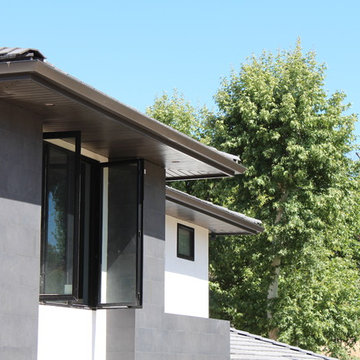 Temecula Ca. Soffit, Fascia, Gutters, Downspouts, Beam Cap, After Stucco