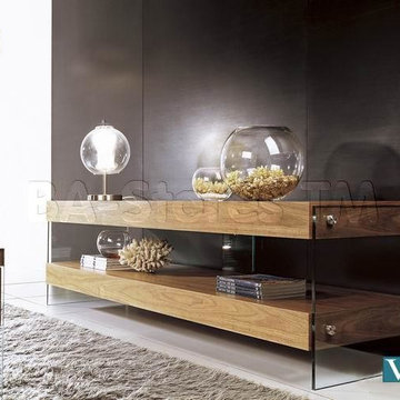 Modern Walnut Floating TV Stand