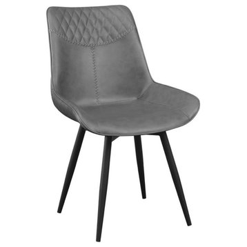 Coaster Brassie Faux Leather Upholstered Side Chairs Gray