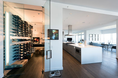 Inspiration for a mid-sized contemporary enclosed living room remodel in Vancouver with white walls
