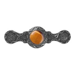 Inviting Home Inc. - Victorian Pull, Bright Nickel With Tiger Eye - Cabinet And Drawer Handle Pulls