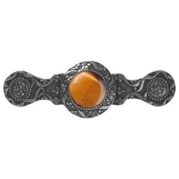 Victorian Pull, Bright Nickel With Tiger Eye