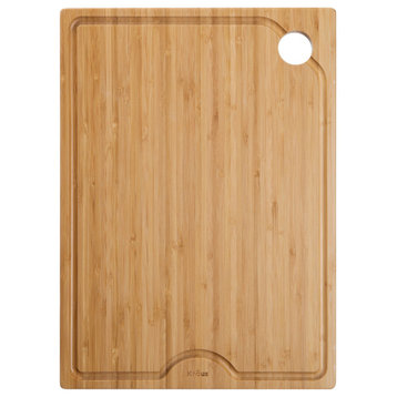 16.75" x 12" Solid Bamboo Cutting Board for Kitchen Workstation