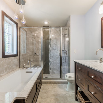 Transitional Bathroom with Modern Twist Champaign