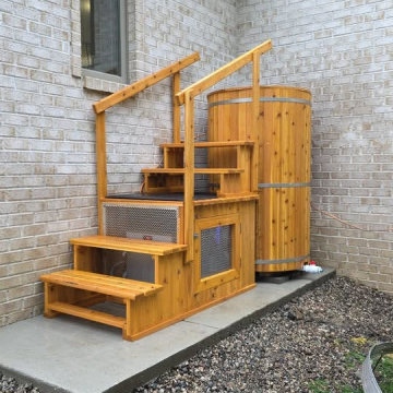 Vertical cedar cold plunge 60" Tall