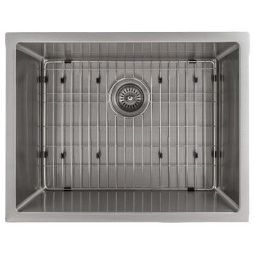 ZLINE Undermount Single Bowl Sink in Stainless Steel with Bottom Grid