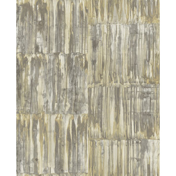 Patina Panels Yellow Metal Wallpaper Bolt