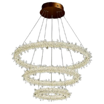 Ring design crystal hanging chandelier for living room, dining room, bedroom, 15.8*23.6*31.5"