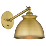 Innovations Lighting - Ballston Adirondack 1-Light 8" Sconce-Arm Adjusts Up/Down, Brushed Brass - A truly dynamic fixture, the Ballston fits seamlessly amidst most decor styles. Its sleek design and vast offering of finishes and shade options makes the Ballston an easy choice for all homes.