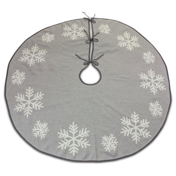 Gray Woven Snowflake Tree Skirt 48"D