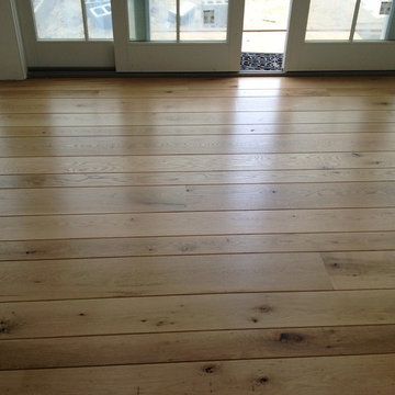 Amagansett: Wide plank White Oak installed, finished natural with Bona Traffic