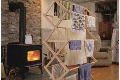 Example of a cottage laundry room design in Other