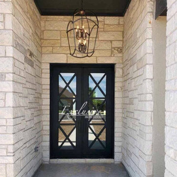 Camille double square iron door