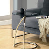 Accent Table, Chrome Metal With Black Tempered Glass