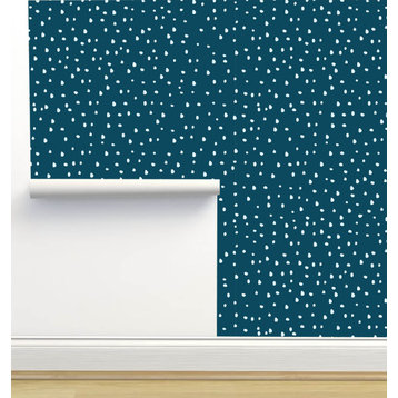 Dots Navy Wallpaper by Monor Designs, Sample 12"x8"