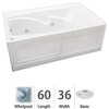 Jacuzzi CTS6036 WLR 2HX 60" x 36" Cetra Three Wall Alcove Comfort - White