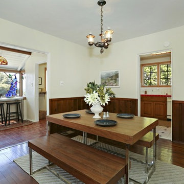 Dining room with bar overlooking L.A.
