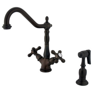Kingston Brass KS123.AXBS Heritage 1.8 GPM 1 Hole Kitchen Faucet - Oil Rubbed
