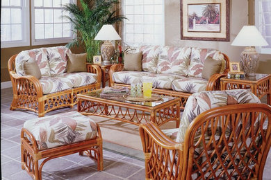 Inspiration for a coastal living room remodel in Raleigh