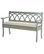 Contemporary Storage Bench, Cushioned Seat With Cut Out Backrest, Antique Sage