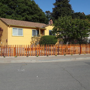 New Front Yard Redwood Picket Fence