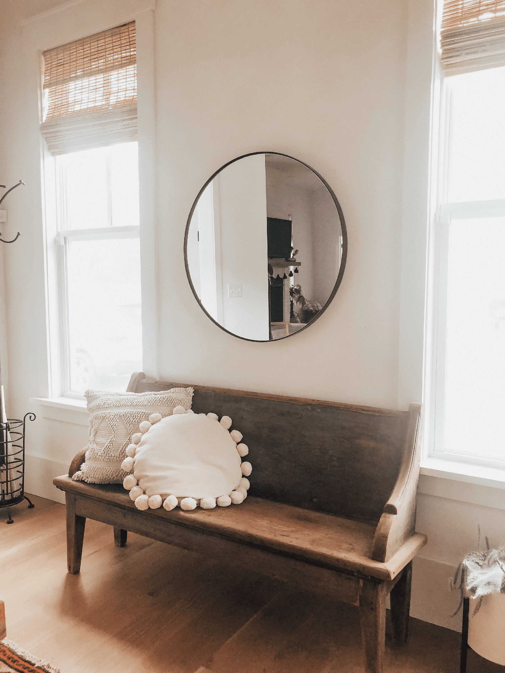 Cheyenne Framed Round Mirror, Black