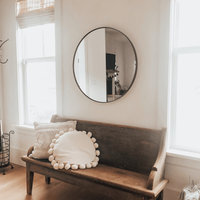 Cheyenne Framed Round Mirror, Black